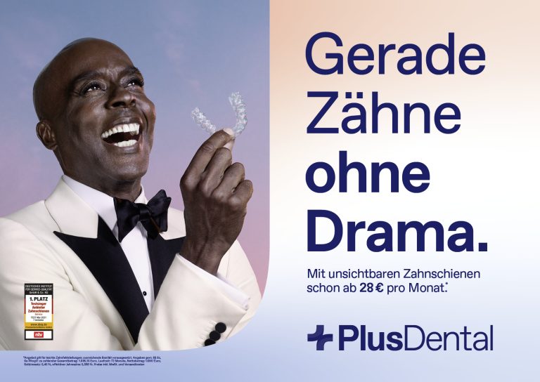 BruceDental oder PlusDental? Fragt Jung von Matt HAVEL in neuer Markenkampagne für Zahnschienen-Startup.