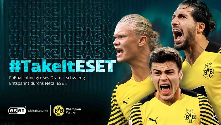 #TakeItESET: Dank ESET und Jung von Matt SPORTS können sich BVB Fans ab sofort digital entspannen.