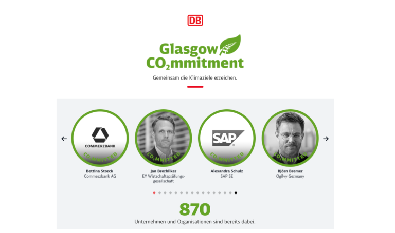 Deutsche Bahn und Ogilvy feiern erfolgreichen Abschluss des Glasgow-Commitments mit rund 900 teilnehmenden Unternehmen.