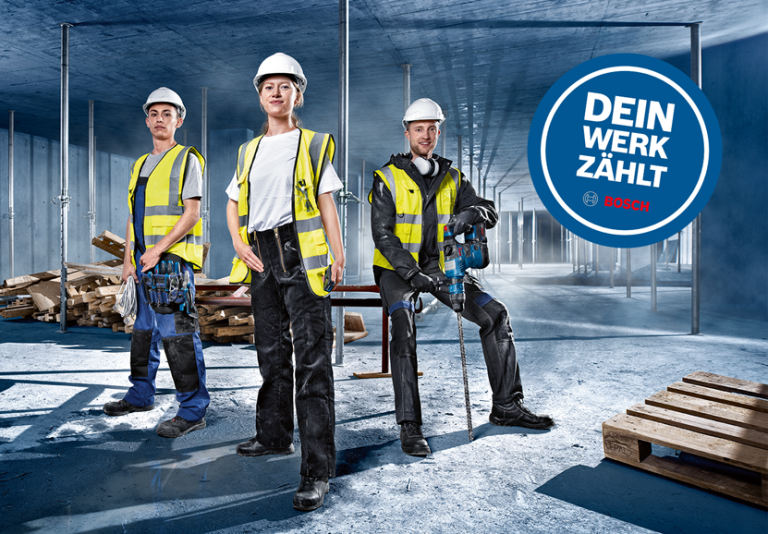 WERKZEUG GEGEN VIDEO: JUNGE HANDWERKER:INNEN SETZEN FÜR BOSCH PROFESSIONAL WERKZEUGE IN SZENE