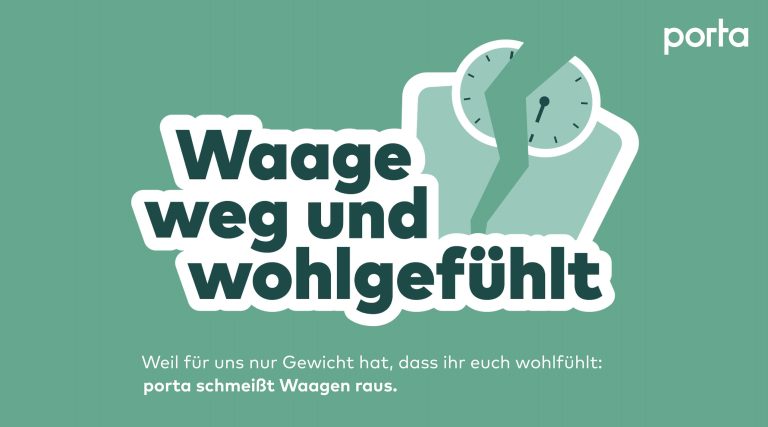 Waage weg und wohlgefühlt — porta Möbel und Jung von Matt SPREE verbannen Personenwaagen.