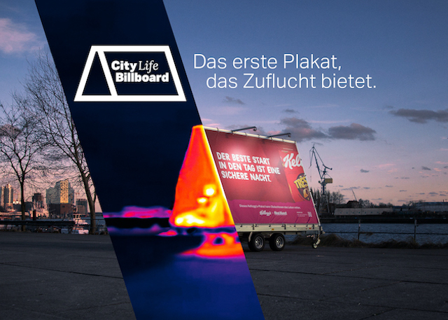 Werbeplakate werden zur Schutzhütte für Obdachlose