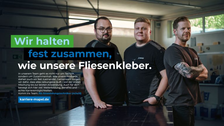 Hier bewegst du was – Damm & Bierbaum entwickelt Employer-Branding-Kampagne für MAPEI Deutschland