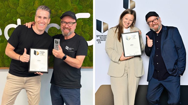 German Brand Award 2025 für edoc und die zuk. B2B Communication Guides